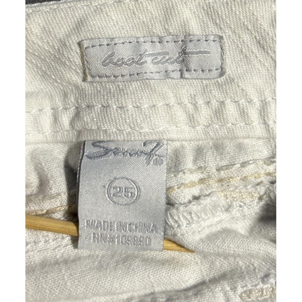 Seven 7 Jeans Women's Bootcut White Denim Embellished Pockets Size 25 - Picture 11 of 13